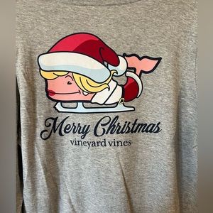 Vineyard Vines long sleeve gray Christmas shirt size large
